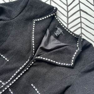 Anne Carson Size XL Cropped Blazer-Like Jacket with Stitch Detailing